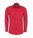 Kustom Kit Mens Poplin Tailored Long-Sleeved Formal Shirt (Red)