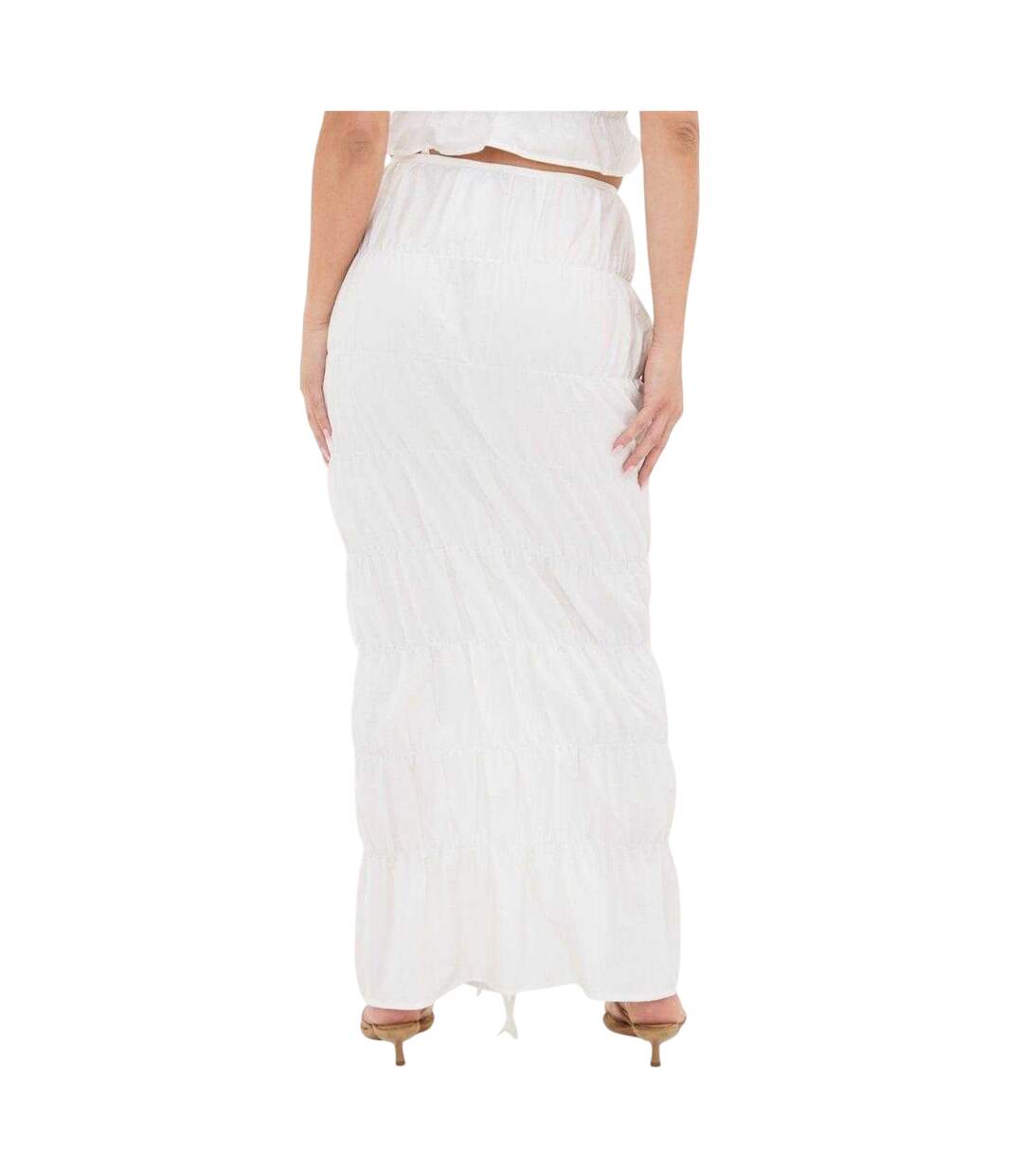 Jupe Longue Motif/style Ruché Femme Blanc I Saw It First-3