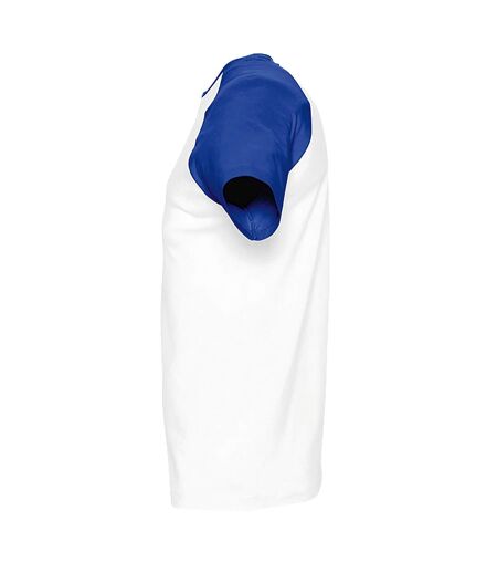 T-shirt manches courtes funky homme blanc/bleu roi SOLS