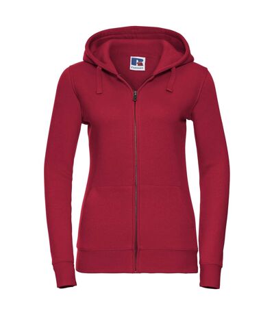 Womens/ladies authentic full zip hoodie classic red Russell