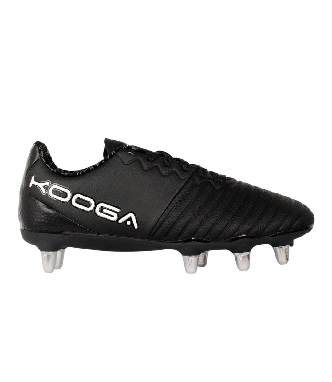 Mens Power Sg Leather Rugby Boots Black White KooGa-1