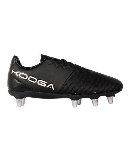Mens Power Sg Leather Rugby Boots Black White KooGa