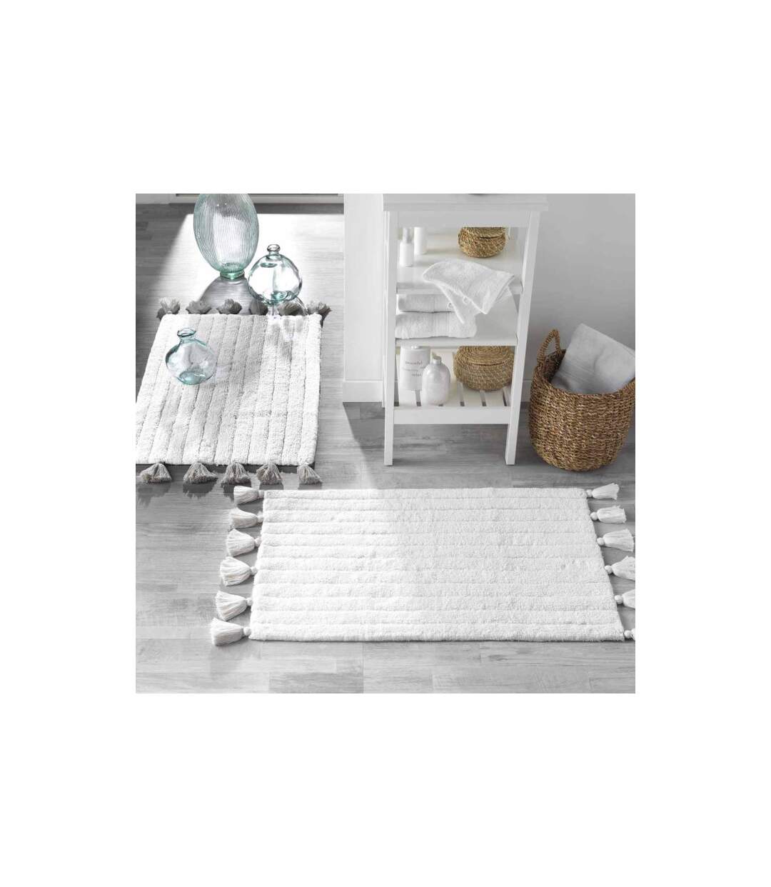 Tapis de Salle de Bain Minatis 50x80cm Blanc-4