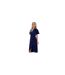 Womens/ladies Polyester Buckle Detail Flutter Wrap Dress Navy AX Paris-1