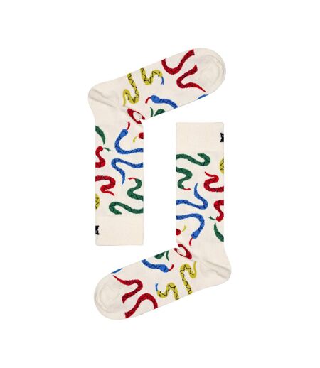 1 Pack Unisex Cotton Bright Colourful Snakes Design Socks