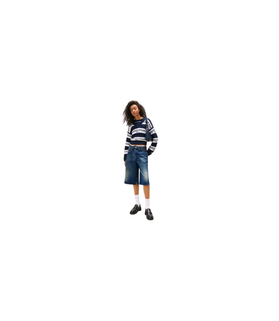 Haut Motif/style À Rayures Femme Bleu Marine Blanc Tommy Jeans-1