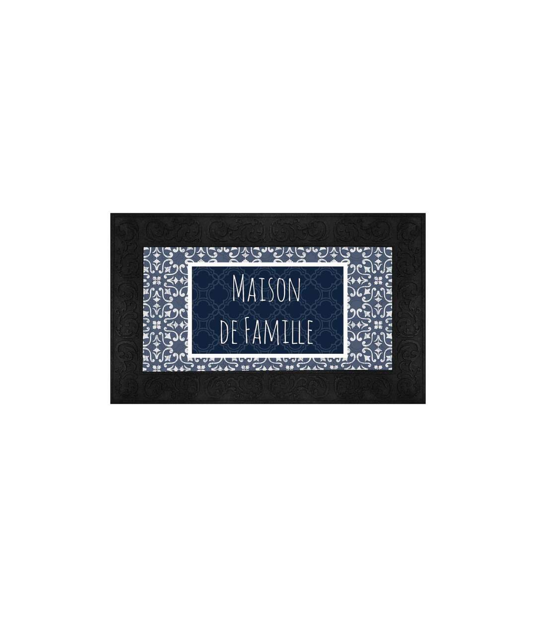 Tapis Relief Imprimé Eltea 45x75cm Noir & Bleu-1
