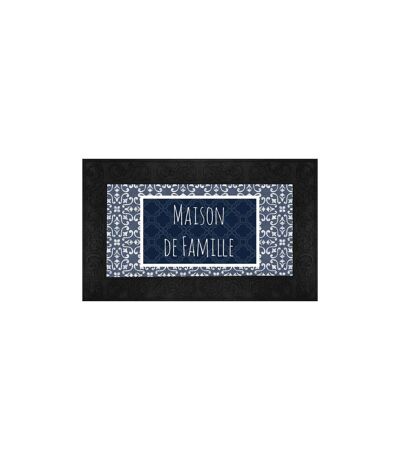 Tapis Relief Imprimé Eltea 45x75cm Noir & Bleu