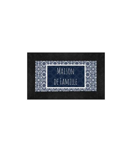 Tapis Relief Imprimé Eltea 45x75cm Noir & Bleu