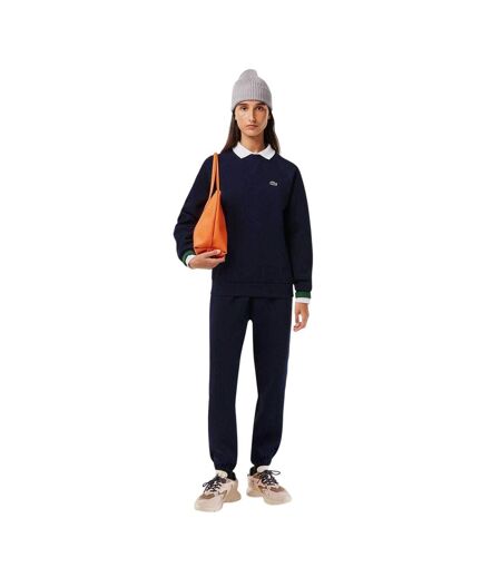 Womens/ladies Embroidered Logo Cotton Blend Sweatshirt Navy Lacoste