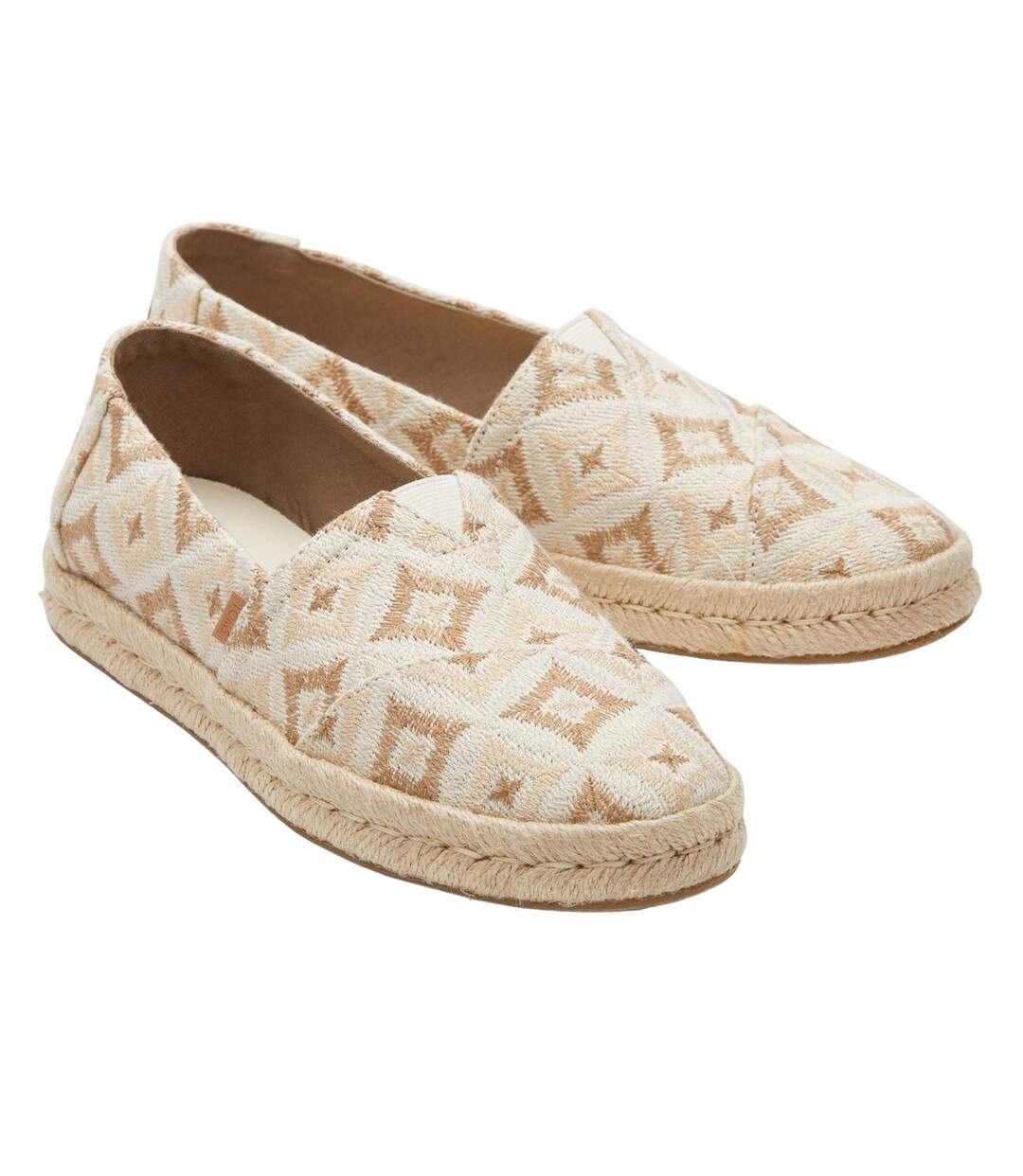 Womens/ladies Alpargata 2.0 Geometric Rope Wrap Espadrilles Natural Toms-1