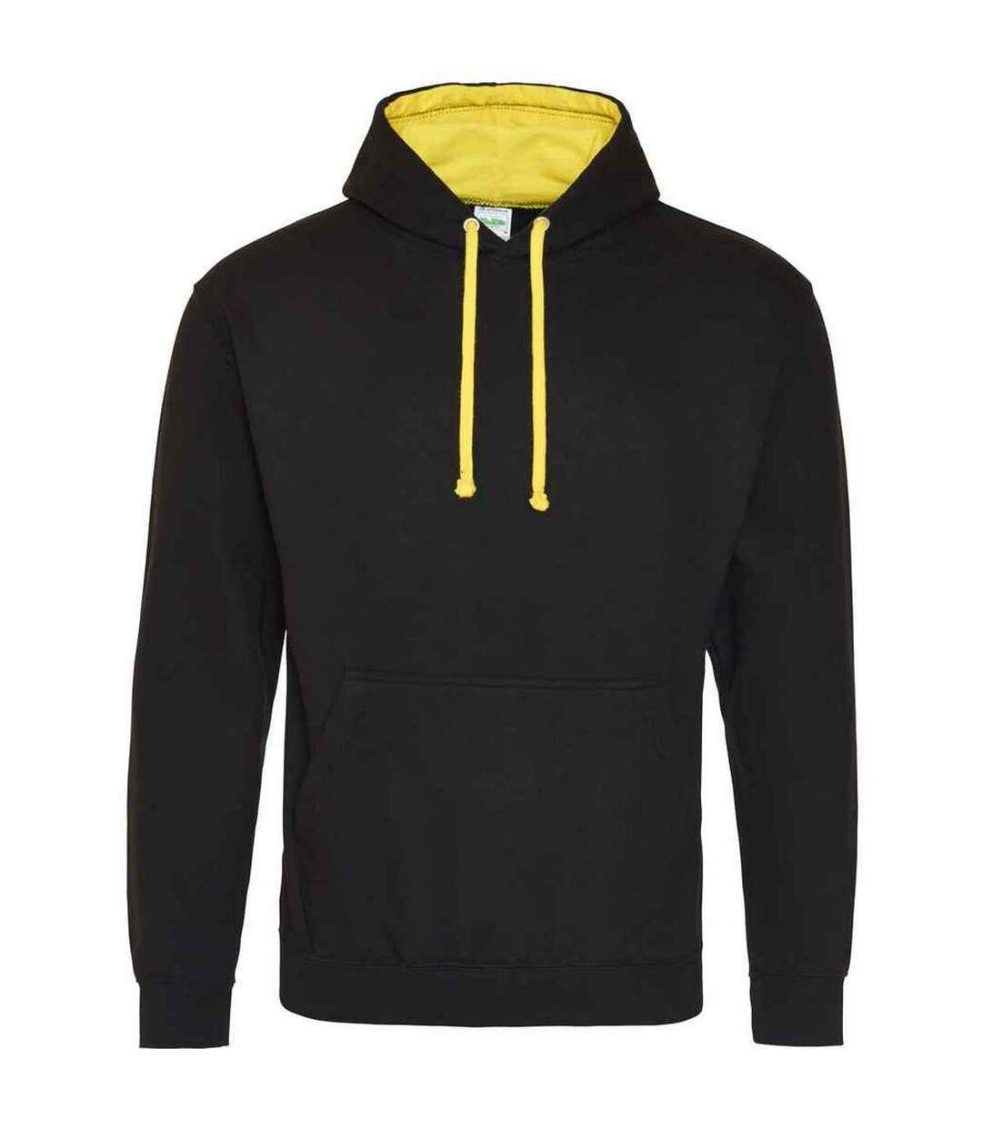 Sweat À Capuche Varsity Femme Noir Vif Jaune Awdis-1