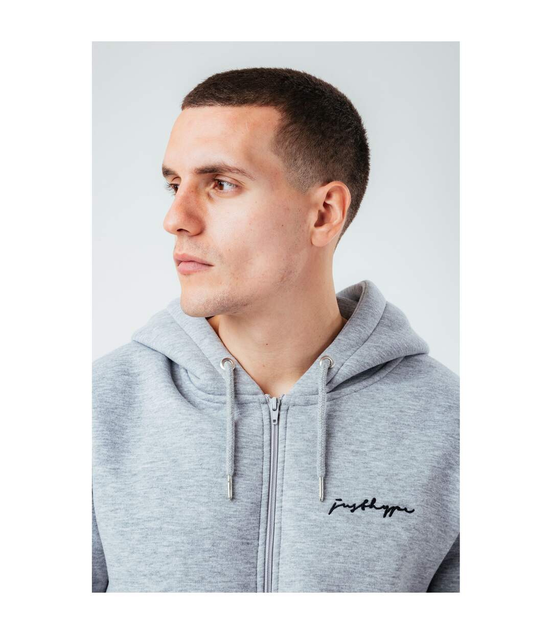 Hype Mens Zipped Oversized Hoodie (Grey Marl)