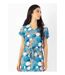 Robe courte manches courtes col V SERENA  motif exotique Coton Du Monde