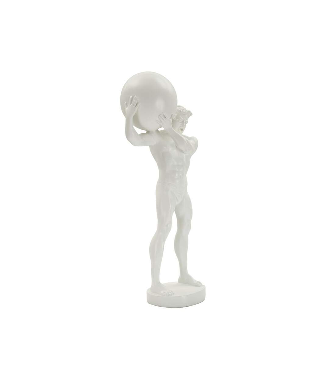 Statuette Homme Athlétique Atlas 50cm Blanc-2
