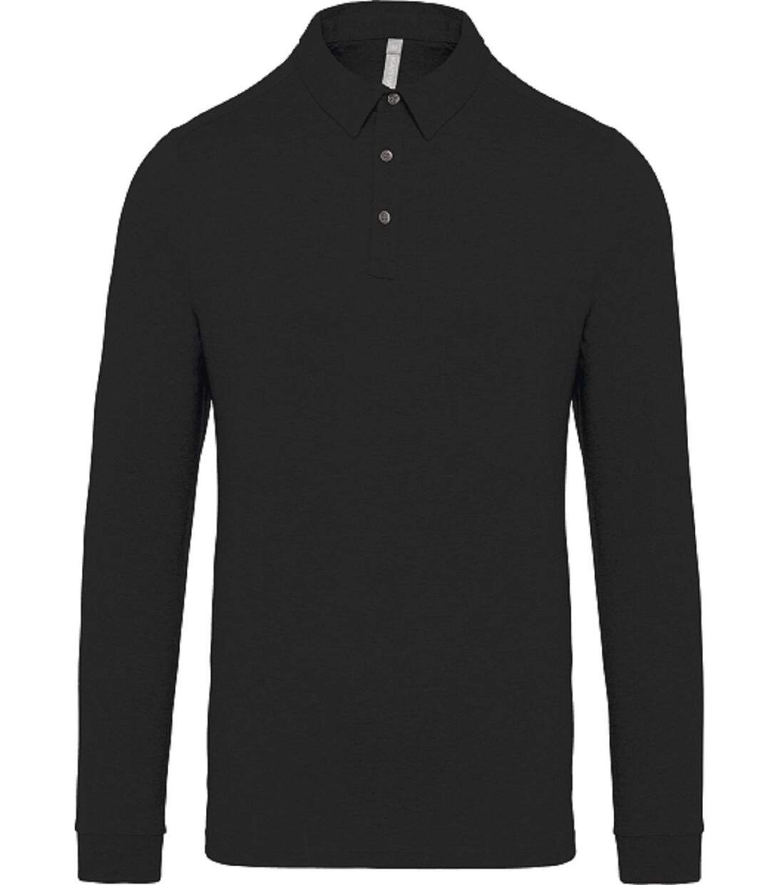 Polo jersey manches longues - Homme - K264 - noir-2