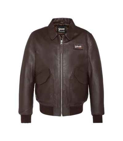 Blouson cuir marron homme schott lcjet - 3xl