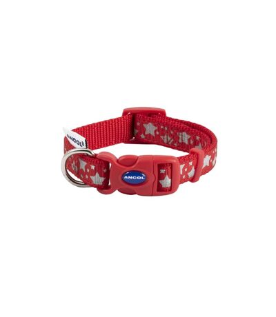 Patterned collection reflective star dog collar 20cm 30cm red Ancol