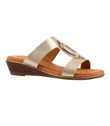 Sandales Claudia Femme Jaune Or Lunar