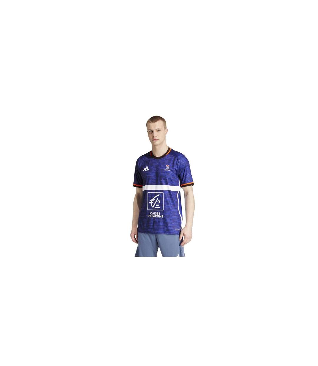 Maillot Manches Courtes Handball Motif/style France Homme Bleu Vif Adidas-1