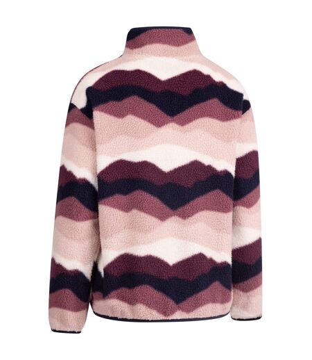 Womens/ladies Ovie Mountain At200 Half Zip Fleece Top Pink Purple White Trespass