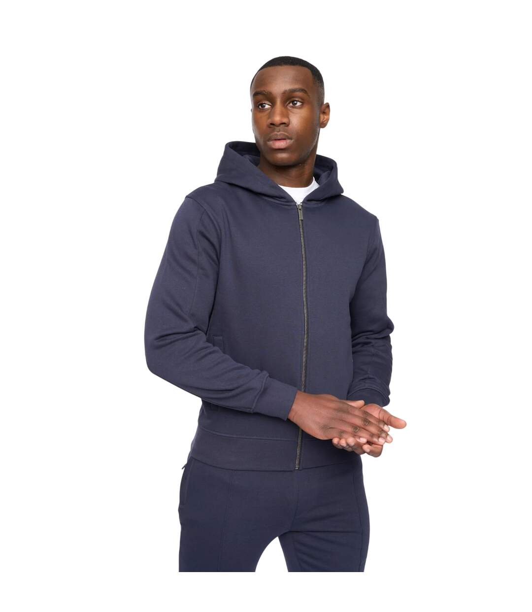 Mens Chemtars Full Zip Hoodie Navy Duck And Cover-1
