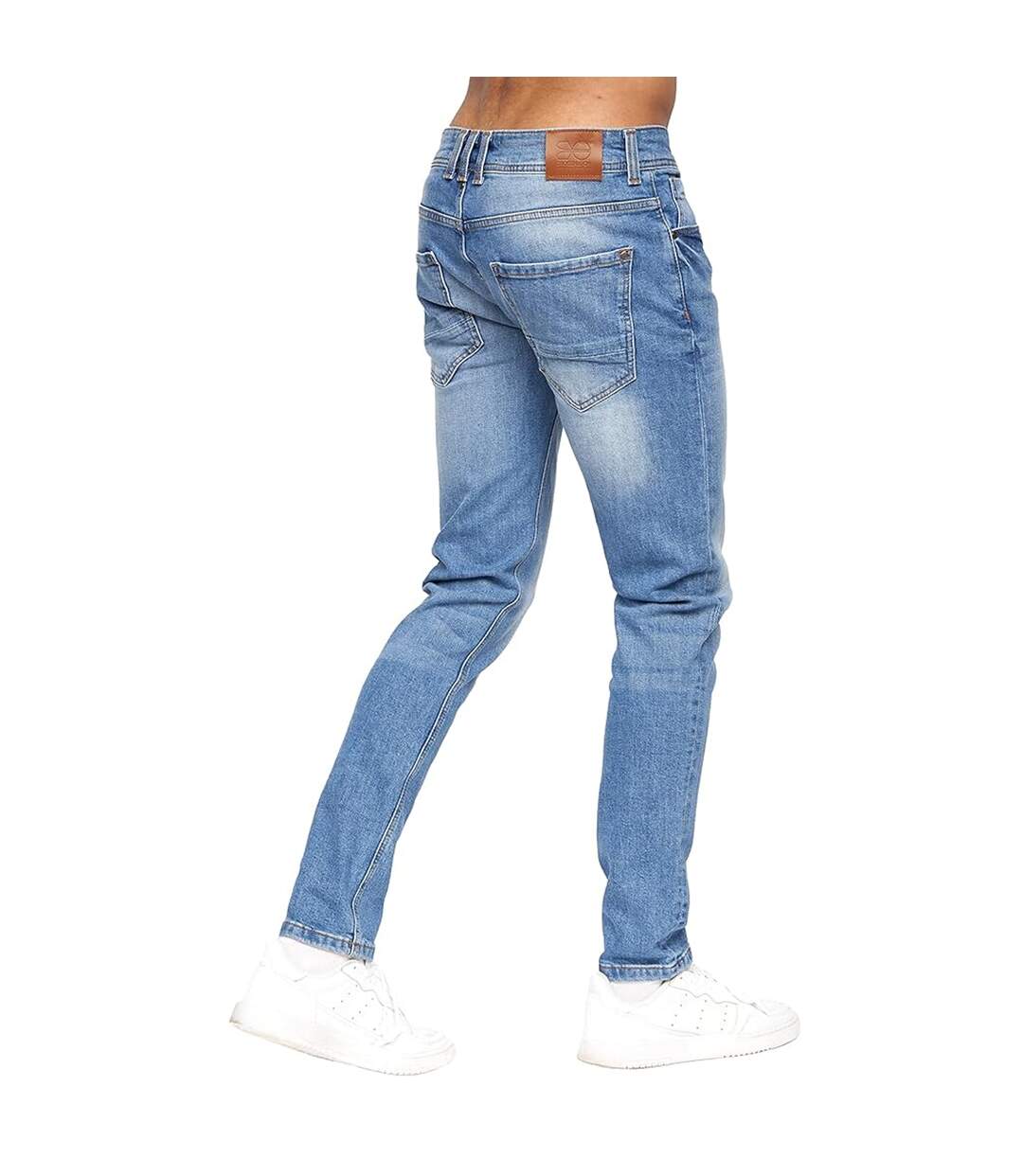 Jean Malcolm Homme Bleu Clair Délavé Crosshatch-2
