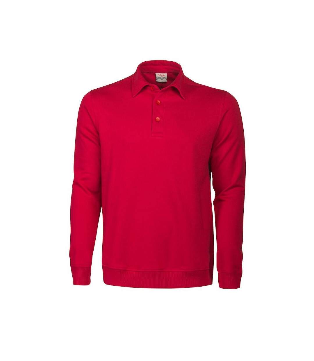 Unisex Adult Homerun Long-sleeved Polo Shirt Red Printer-1