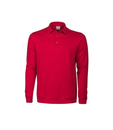 Unisex Adult Homerun Long-sleeved Polo Shirt Red Printer