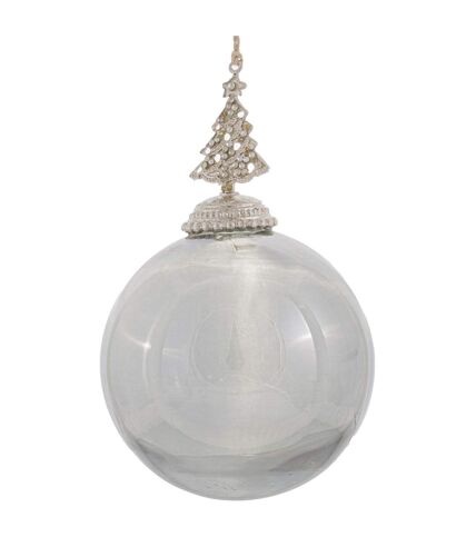 Hill Interiors Noel Collection Smoked Midnight Christmas Tree Bauble (Gray) (15cm x 9cm x 9cm)