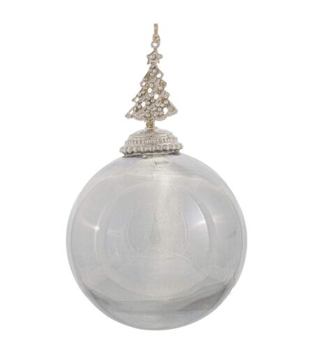Hill Interiors Noel Collection Smoked Midnight Christmas Tree Bauble (Gray) (15cm x 9cm x 9cm) - UTHI4644