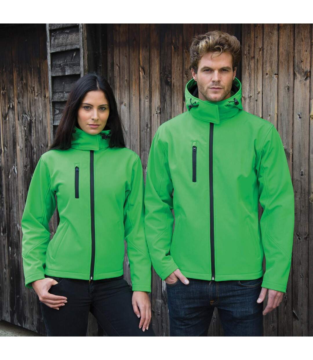 Core Lite Veste Softshell À Capuche Homme Vert Noir Result-1