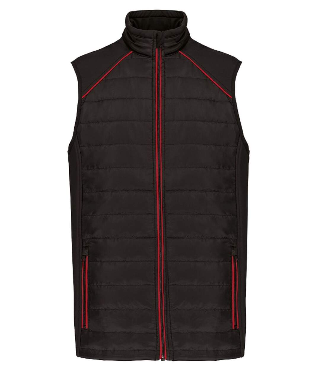 Bodywarmer DayToDay bi-matière - Unisexe - WK606 - Noir et rouge