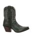 Womens/ladies Crush Full Grain Leather Ankle Western Boots Saddle Brown Denim Blue Durango-4