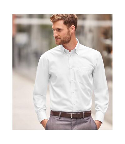 Collection Mens Long Sleeve Ultimate Non-iron Shirt White Russell