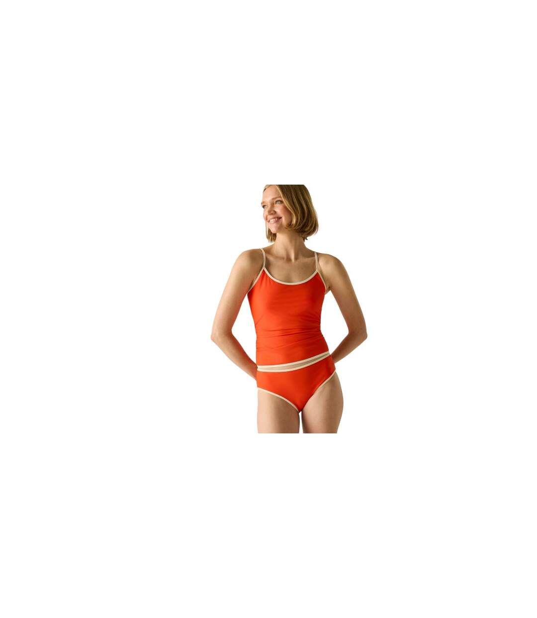 Haut De Tankini Uni À Bretelles Ajustables Kyra Femme Orange Foncé Regatta-1
