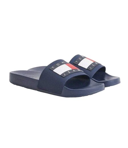 Mens Flag Logo Moulded Footbed Sliders Navy Tommy Jeans