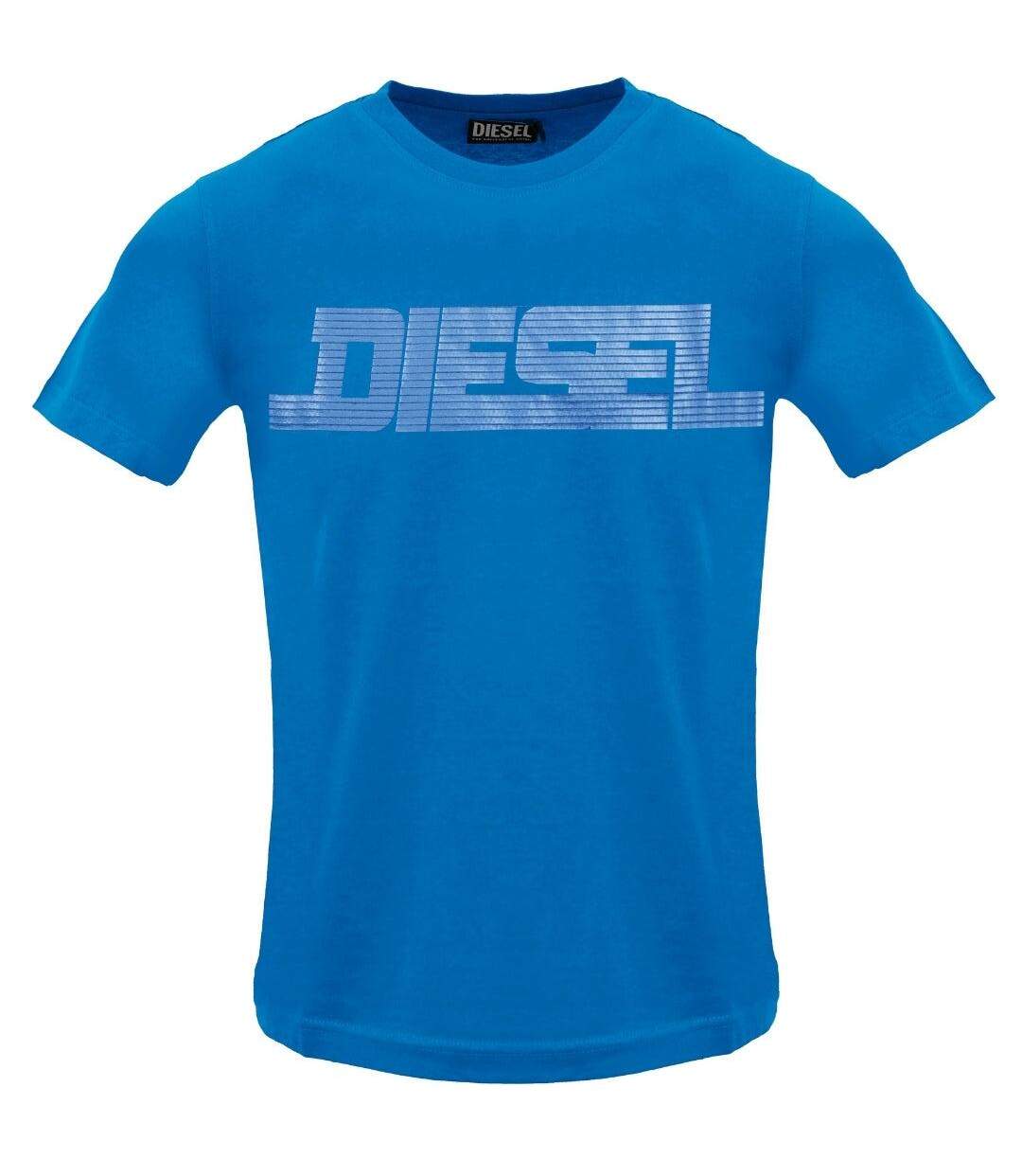 T-shirt Motif/style Logo Monochrome Homme Bleu Saphir Diesel-1
