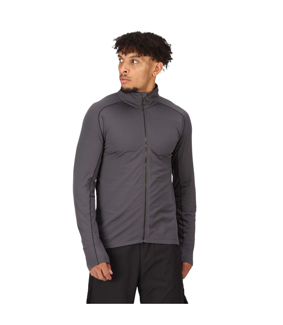 Mens core stretch full zip midlayer seal grey Regatta