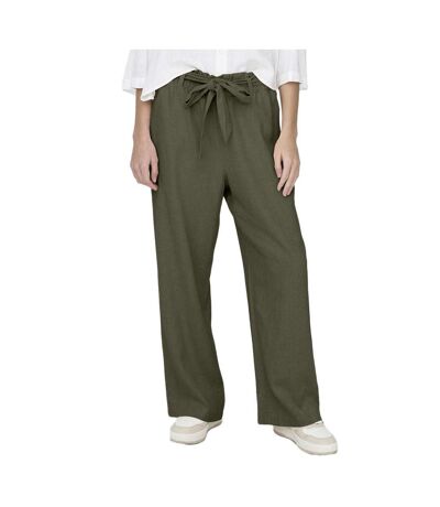 Pantalon en lin kaki femme jdy say - 34