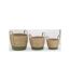 Cache-pots en jonc naturel et coton vert (lot de 3)