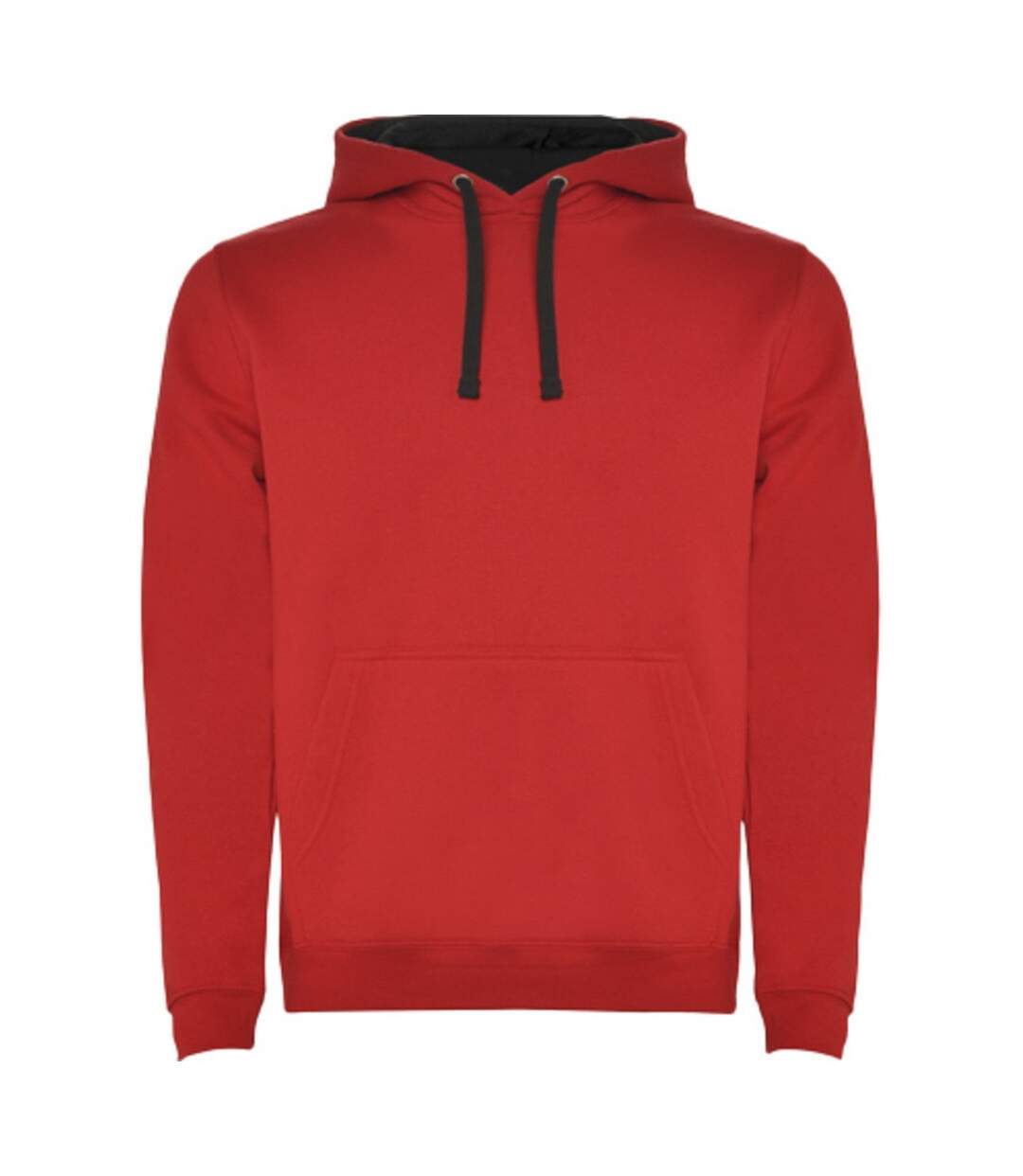 Sweat à capuche urban homme rouge / noir uni Roly-1