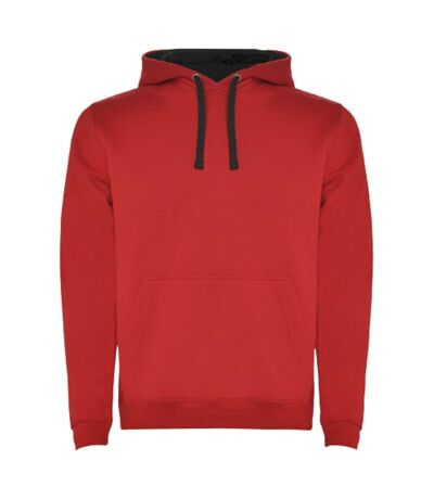 Sweat à capuche urban homme rouge / noir uni Roly Roly