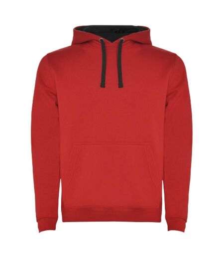 Sweat à capuche urban homme rouge / noir uni Roly Roly