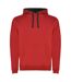 Sweat à capuche urban homme rouge / noir uni Roly