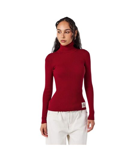 Womens/ladies Turtle Neck Slim Long-sleeved Sweater Top Winery Calvin Klein
