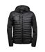 Teejays Mens Hooded Full Zip Crossover Jacket (Black) - UTBC3836