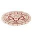 Tapis Rond Imprimé Mandala 120cm Terracotta-2