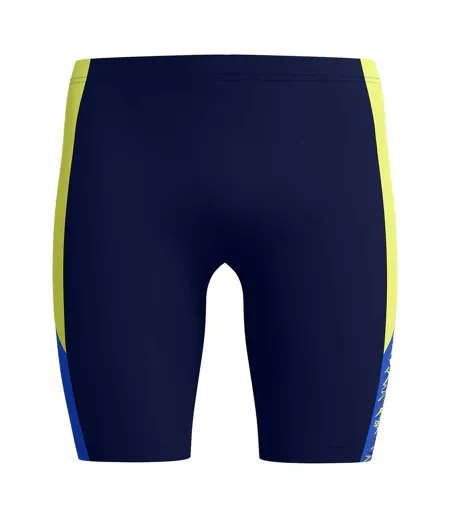 Mens Colour Block Logo Jammer Shorts Navy Blue Speedo