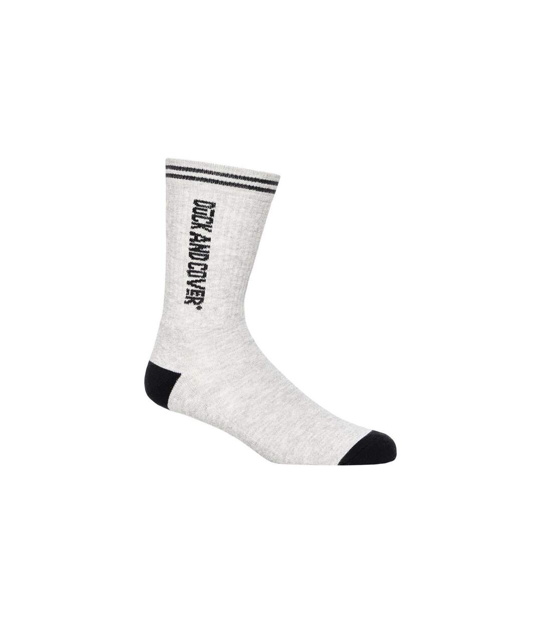 Chaussettes de sport juble homme blanc / gris / noir Duck and Cover-4